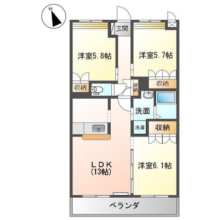 ラルジュ(3LDK/2階)の間取り写真