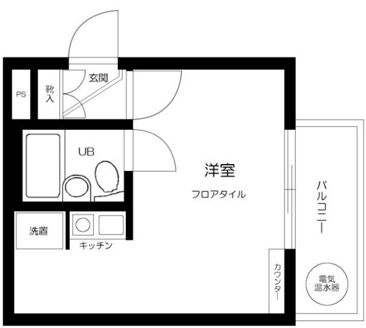 ファサード田園調布(ワンルーム/4階)の間取り写真