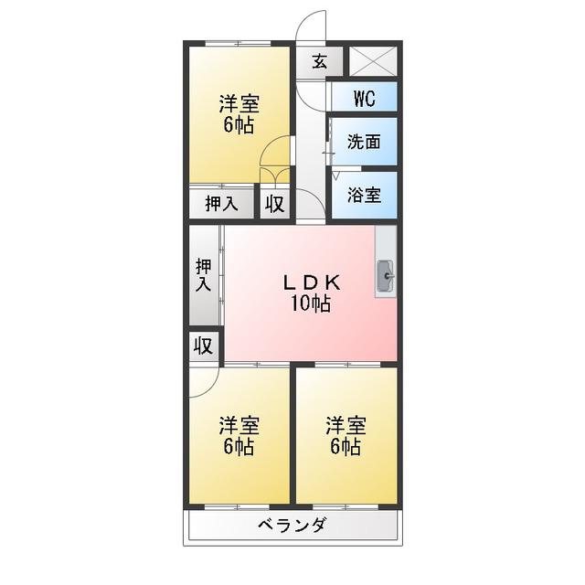 サンクレスト(3LDK/2階)の間取り写真