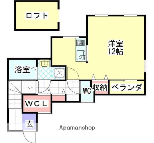 REMONECOLINA(ワンルーム/2階)の間取り写真