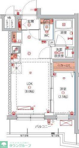 東京八広THE SKYレジデンス(1LDK/1階)の間取り写真