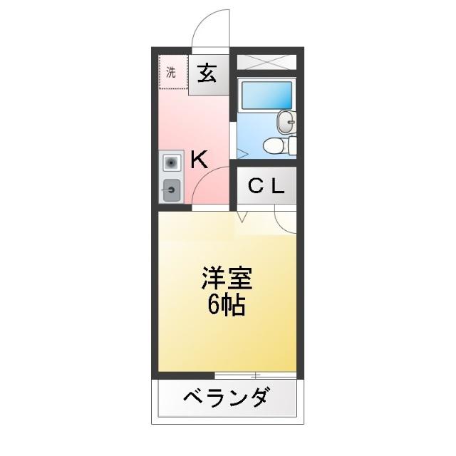 エコーハイツ英(1K/2階)の間取り写真