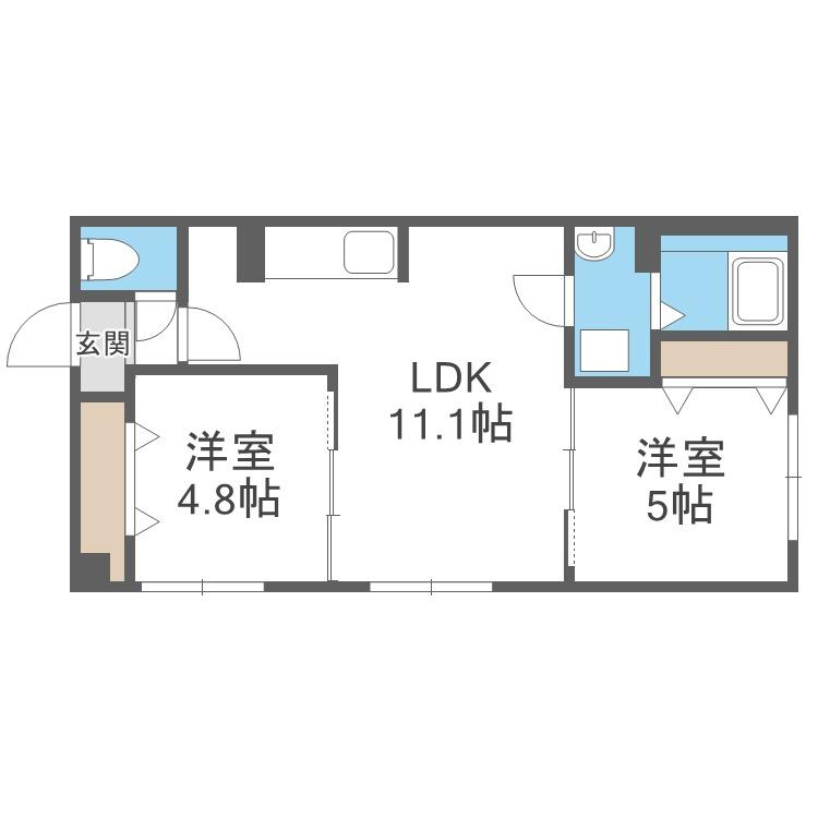 IL LEONE(2LDK/1階)の間取り写真