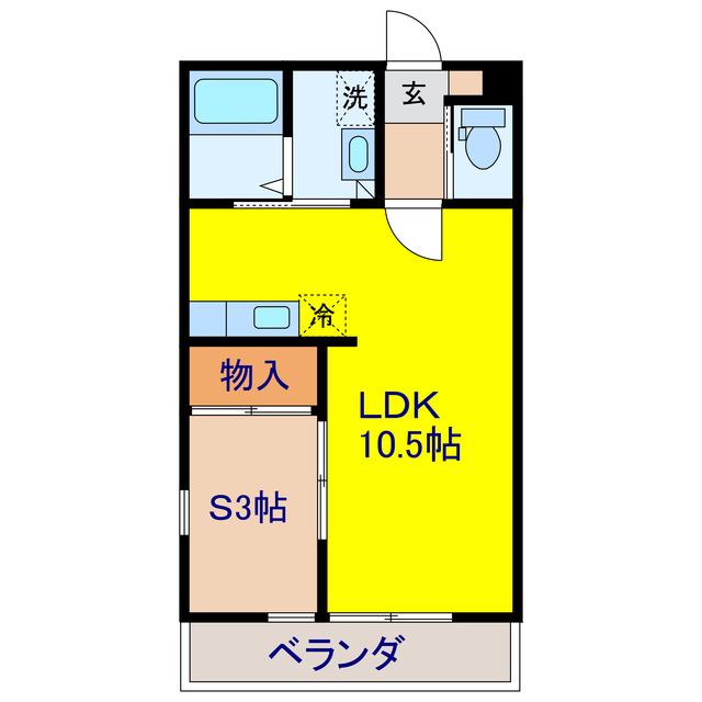 M壱番館(1LDK/2階)の間取り写真