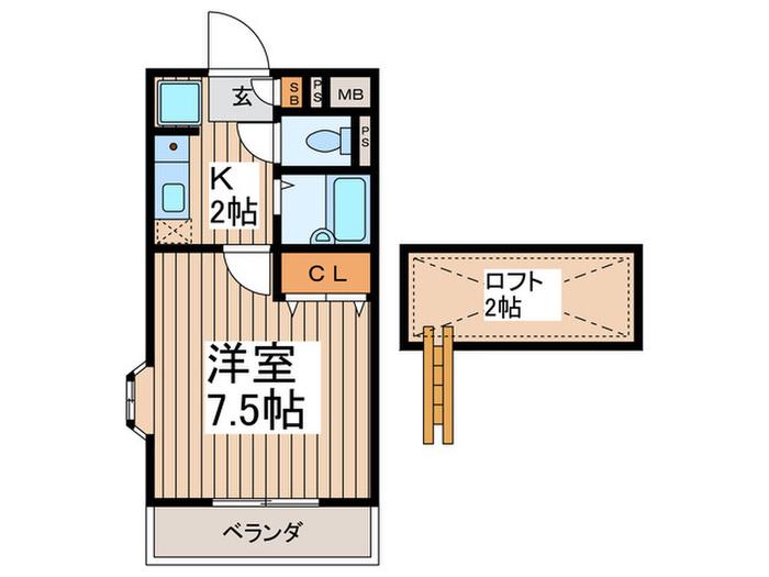 ロイヤルY宮原(1K/3階)の間取り写真