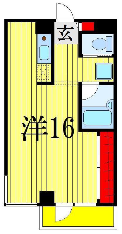 アリア幕張(ワンルーム/1階)の間取り写真