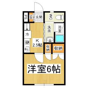 庄内ハイツ(1K/2階)の間取り写真