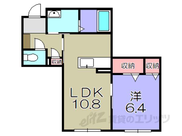 フォーカス(1LDK/1階)の間取り写真