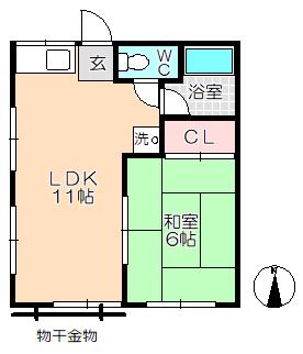 仲村マンション(1LDK/4階)の間取り写真