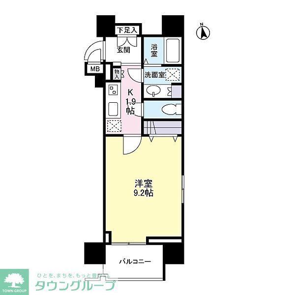 ガーラプレイス新宿御苑(1K/9階)の間取り写真