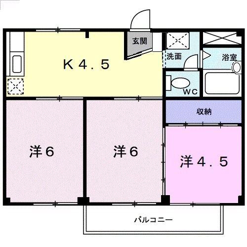 ハイツあさひ(3K/1階)の間取り写真