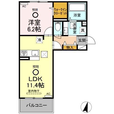 ラ・ルーチェ (1LDK/3階)の間取り写真