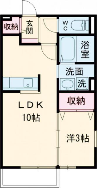 サンパレスF(1SK/1階)の間取り写真