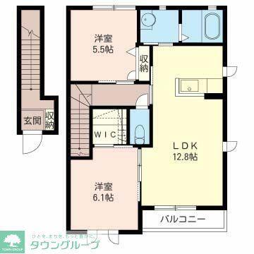 エントピアB(2LDK/2階)の間取り写真