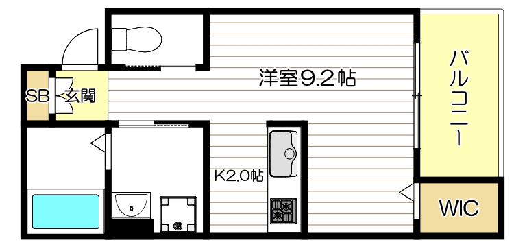 ディアコート矢田(1K/3階)の間取り写真