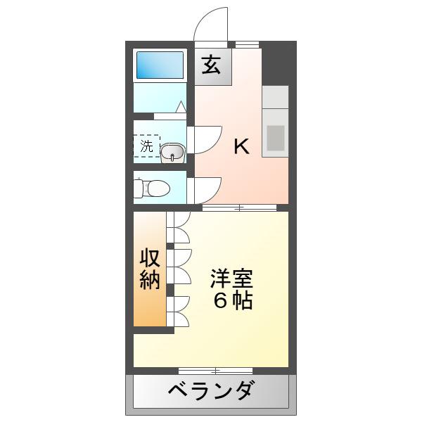 ラス・ソルテラス(1K/1階)の間取り写真