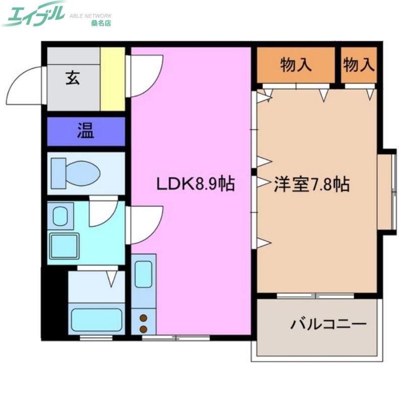 サイレンス上野(1LDK/1階)の間取り写真