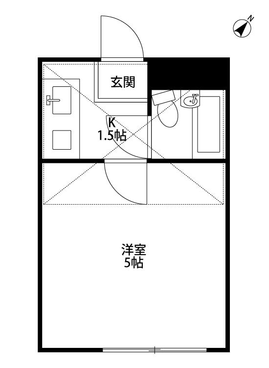 プラザドゥサビーネA(1K/1階)の間取り写真