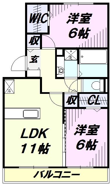ストーク広瀬(2LDK/3階)の間取り写真