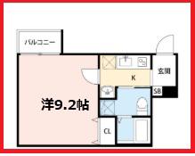 トッコ江北(1K/2階)の間取り写真