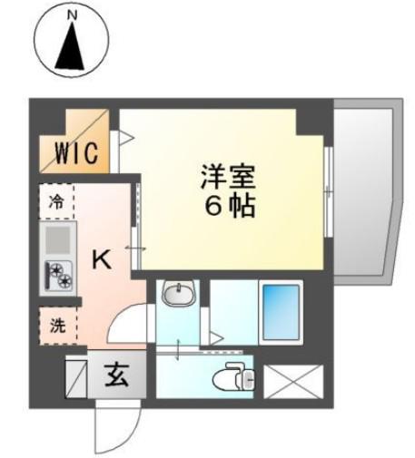 IJ マンション(1K/4階)の間取り写真