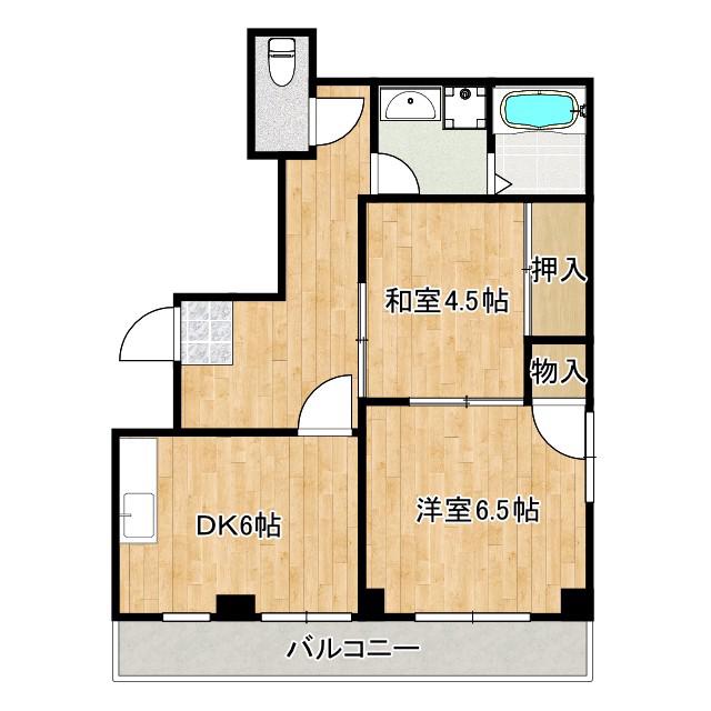 ル・ブランシェ(2DK/4階)の間取り写真