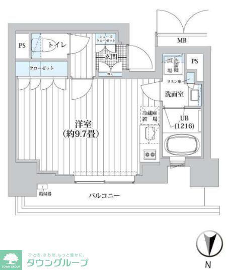 ライオンズフォーシア清澄白河(ワンルーム/5階)の間取り写真