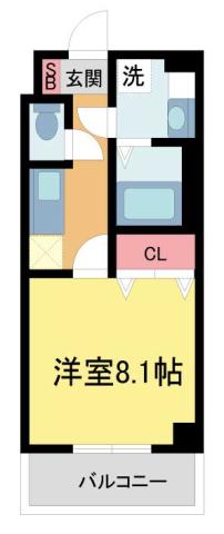 グランデトワールV(1K/3階)の間取り写真