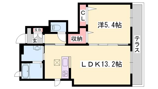 メゾン ラ・ソルピア A棟(1LDK/1階)の間取り写真