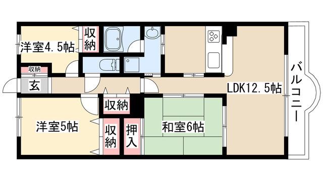 クレストヒルズ東山(3LDK/4階)の間取り写真