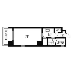 HIBINO RISE(1K/6階)の間取り写真
