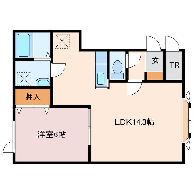 レインボーハウスEBISU II(1LDK/2階)の間取り写真