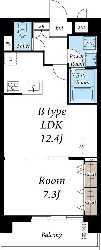 リブリ・グラン関口(1LDK/9階)の間取り写真