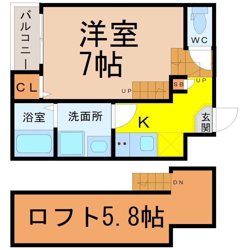 ハーモニーテラス千種(1K/1階)の間取り写真