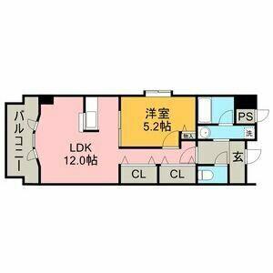 名鉄小牧線 小牧駅 徒歩4分 12階建 築25年(1LDK/9階)の間取り写真