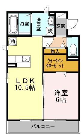 サンブライト(1LDK/3階)の間取り写真