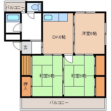 八重洲コア(3DK/4階)の間取り写真
