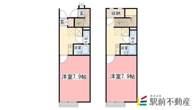 レオネクストカルム兵庫(1K/2階)の間取り写真