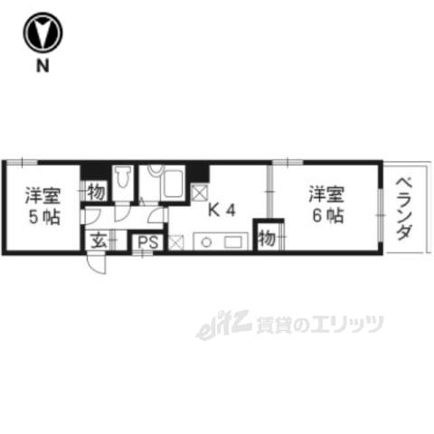 アビィロードハウス(2K/6階)の間取り写真