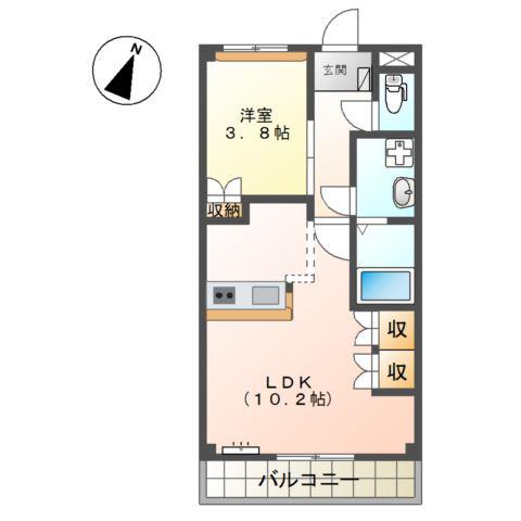 リガシーハイム・M(1LDK/2階)の間取り写真