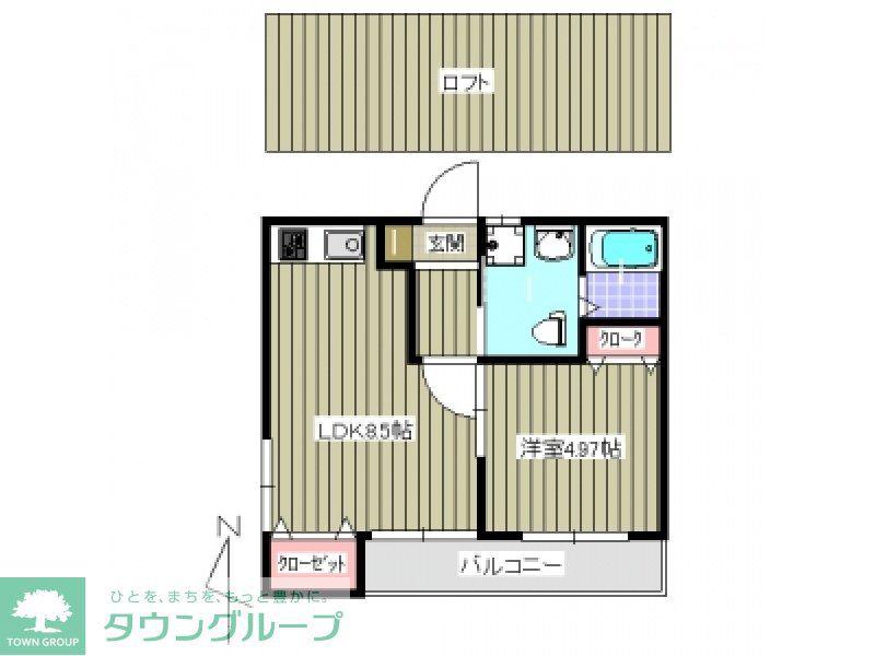 SOAR高取(1LDK/2階)の間取り写真