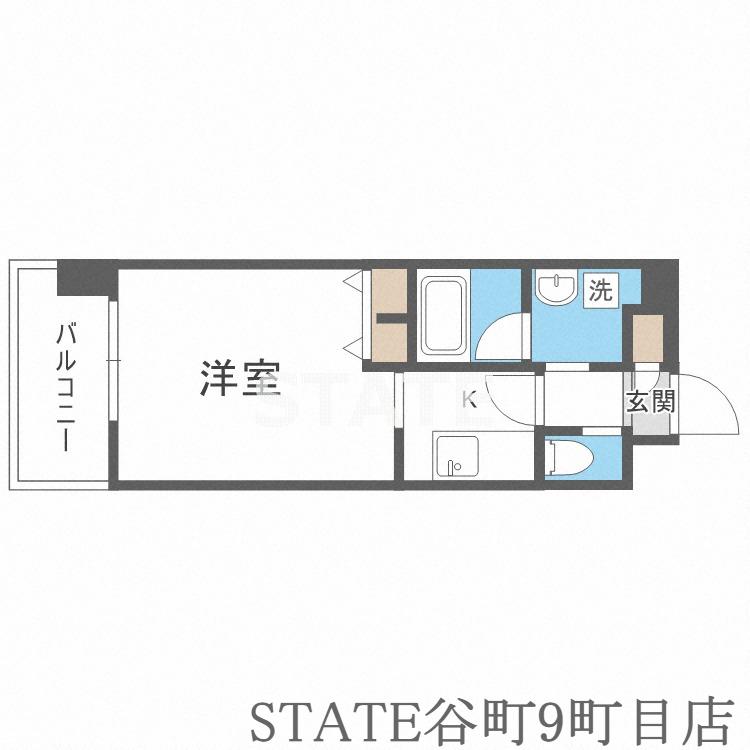 フレンシアノイエ難波南(1K/15階)の間取り写真