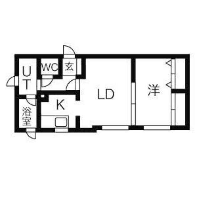 コスモ南郷(1LDK/2階)の間取り写真