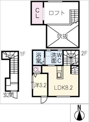 ESPRESSO尾張旭(1LDK/2階)の間取り写真