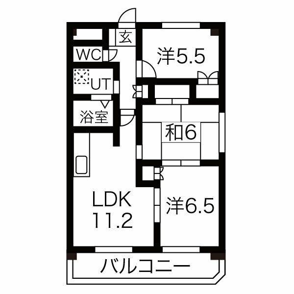 ソレーユ(3LDK/1階)の間取り写真