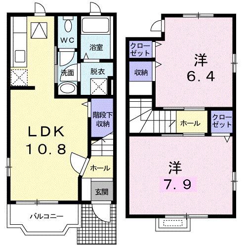 グロワールC(2LDK/1階)の間取り写真