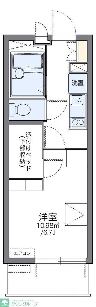 レオパレスカプリコーン21(1K/4階)の間取り写真