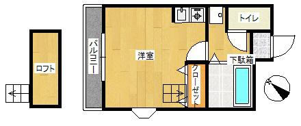 加島ビル(ワンルーム/3階)の間取り写真