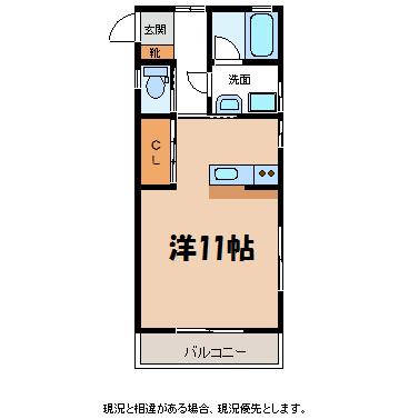 サンタヴィレッジ(ワンルーム/2階)の間取り写真