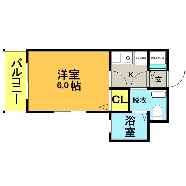 エステート櫛原(1K/2階)の間取り写真